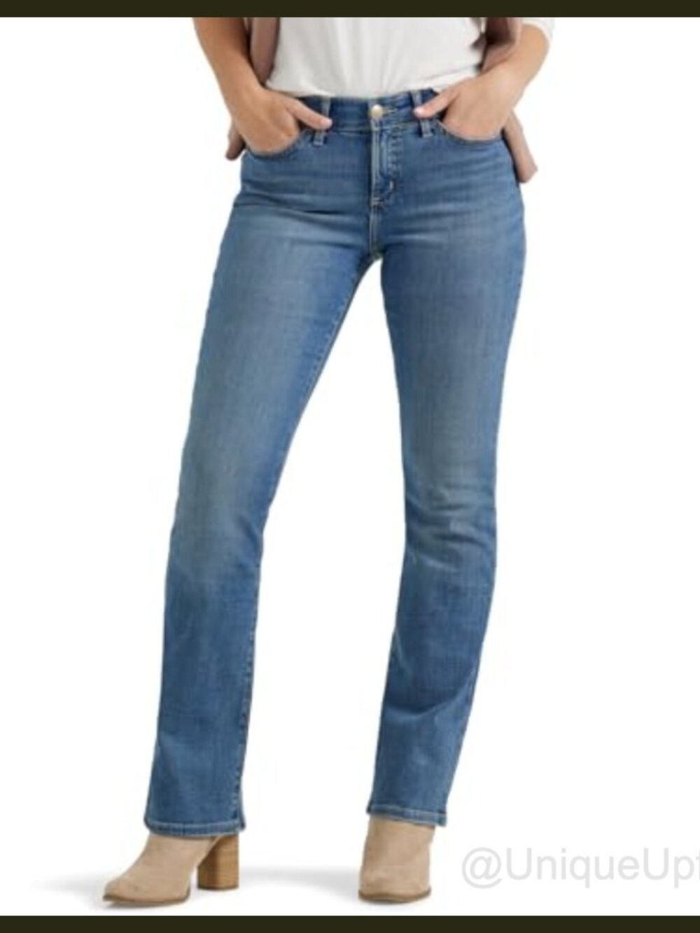 Women's Ultra Lux Comfort Flex Motion Bootcut Jeans Mid Rise Regular Fit